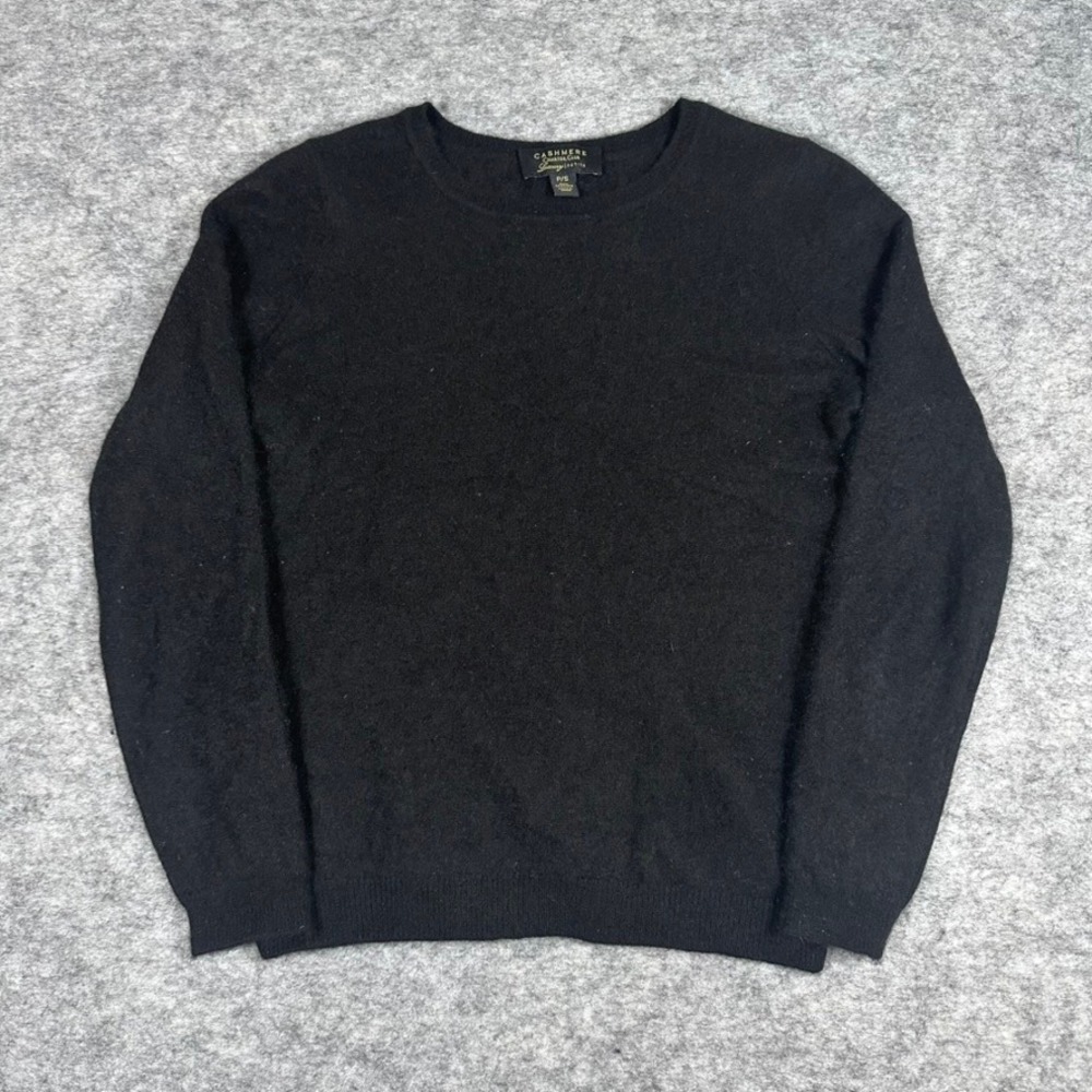 Charter Club‎ Cashmere Sweater Black Luxury Petite Crewneck Womens PS